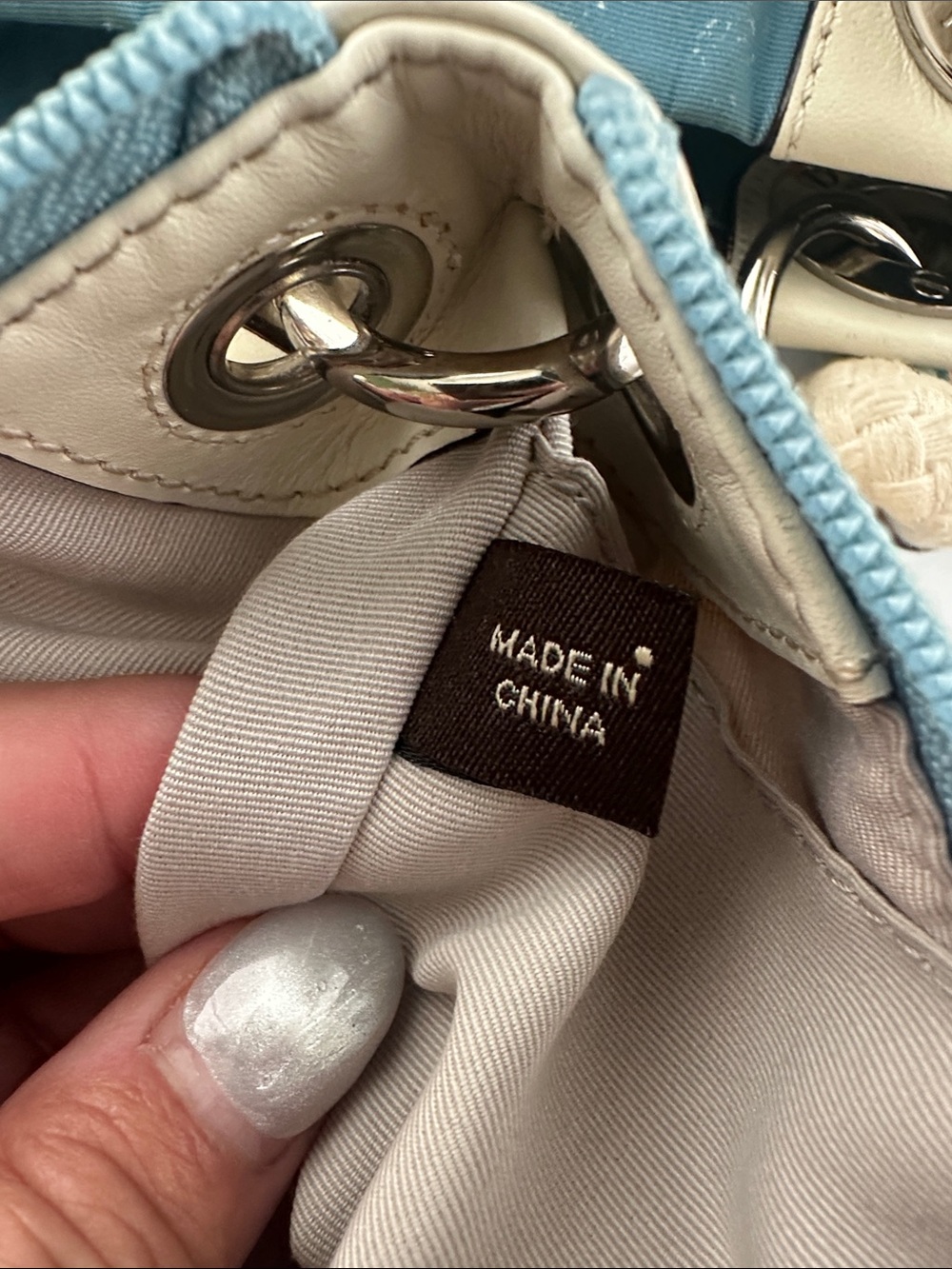 Coach Seaside Striped Canvas Tote, Scarf, Seahorse Hangtag & matching wristlet - Picture 7 of 15